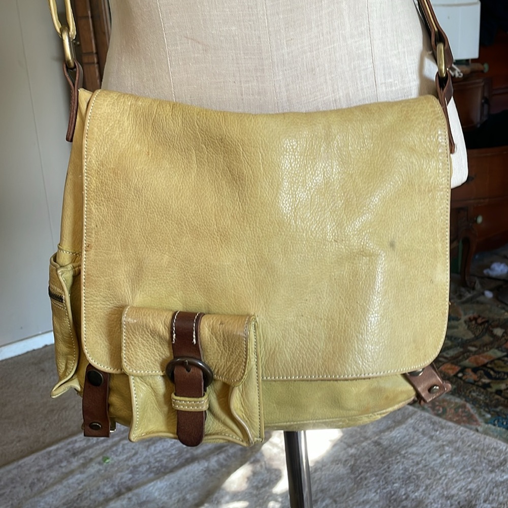 Cécile Jeanne Paris yellow leather hobo bag